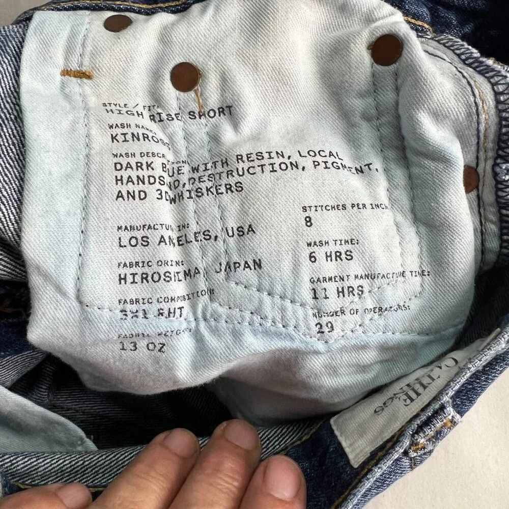 Aritzia The Castings High Rise Kinross Denim Shorts Size‎ 25